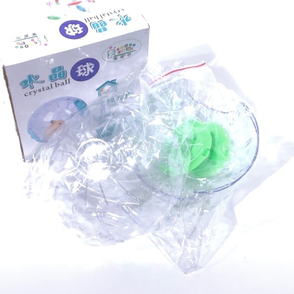 Crystal Clear Round Plastic Hamster Exercise Ball in Neon Green - Picture 4 of 4